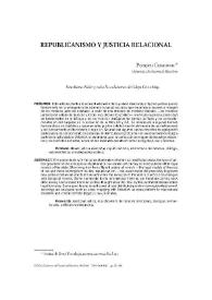 Portada:Republicanismo y justicia relacional / Pompeu Casanovas