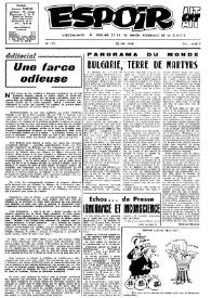 Portada:Espoir : Organe de la VIª Union régionale de la C.N.T.F. Num. 177, 23 mai 1965