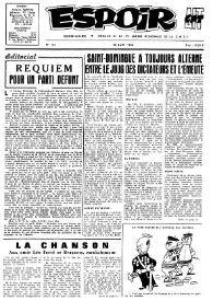 Portada:Espoir : Organe de la VIª Union régionale de la C.N.T.F. Num. 181, 20 juin 1965