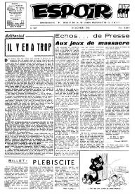 Portada:Espoir : Organe de la VIª Union régionale de la C.N.T.F. Num. 207, 19 décembre 1965