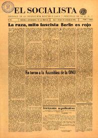 Portada:El Socialista (Argel). Núm. 85, 26 de octubre de 1946