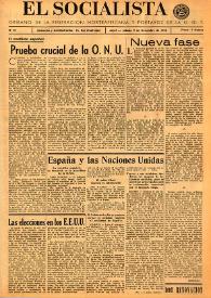Portada:El Socialista (Argel). Núm. 87, 9 de noviembre de 1946