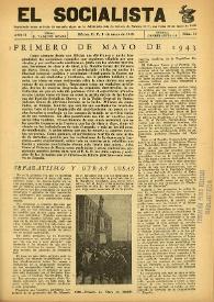 Portada:El Socialista (México D. F.). Año II, núm. 14, 1 de mayo de 1943