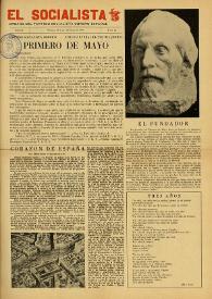 Portada:El Socialista (México D. F.). Año III, núm. 21, 1 de mayo de 1944