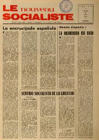 Portada:Le Nouveau Socialiste. 4e Année, numéro 75, samedi 31 mai 1975