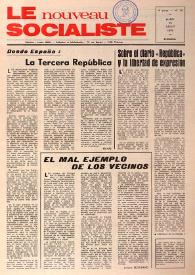 Portada:Le Nouveau Socialiste. 4e Année, numéro 78, mardi 15 juillet 1975