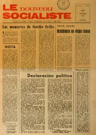 Portada:Le Nouveau Socialiste. 4e Année, numéro 80, lundi 15 septembre 1975