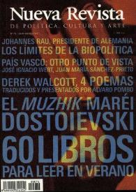 Portada:Nueva Revista de Política, Cultura y Arte. Núm. 76, julio-agosto 2001