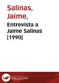 Portada:Entrevista a Jaime Salinas  (Alianza, Seix Barral) [1990]