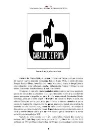 Portada:Caballo de Troya (2004 - ) [Semblanza] / Sofía González Gómez