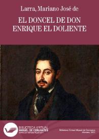 Portada:El doncel de don Enrique el Doliente / Mariano José de Larra