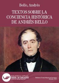 Portada:Textos sobre la conciencia histórica de Andrés Bello