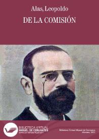 Portada:De la comisión... / Leopoldo Alas; prólogo de Juan Antonio Cabezas