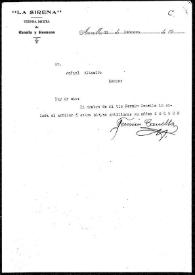 Carta de Fermín Canella a Rafael Altamira. Amarillas, 23 de febrero de 1910
