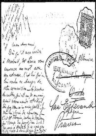 Portada:Tarjeta postal a Rafael Altamira. [Nimes, 1909?]