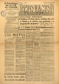 Portada:Renovación (Toulouse) : Boletín de Información de la Federación de Juventudes Socialistas de España. Núm. 45, 12 de junio de 1946