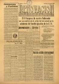 Portada:Renovación (Toulouse) : Boletín de Información de la Federación de Juventudes Socialistas de España. Núm. 46, 19 de junio de 1946
