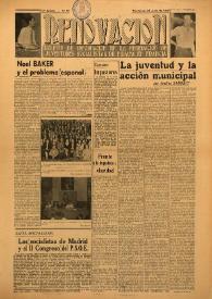 Portada:Renovación (Toulouse) : Boletín de Información de la Federación de Juventudes Socialistas de España. Núm. 50, 24 de julio de 1946
