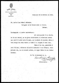Portada:Carta de Faustino Alvares [sic] a Rafael Altamira. Guanajay, 25 de febrero de 1910