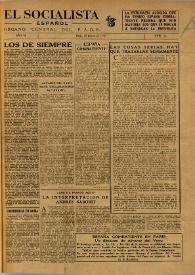 Portada:El Socialista Español : órgano central del P.S.O.E. Año II, núm. 15, 22 de marzo de 1947