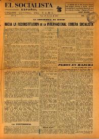 Portada:El Socialista Español : órgano central del P.S.O.E. Año II, núm. 21, 26 de junio de 1947