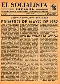 Portada:El Socialista Español : órgano central del P.S.O.E. Mayo de 1952