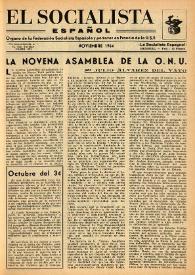 Portada:El Socialista Español : órgano central del P.S.O.E. Noviembre de 1954