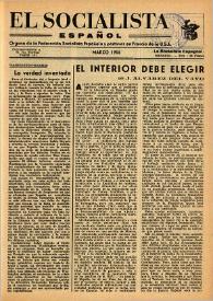 Portada:El Socialista Español : órgano central del P.S.O.E. Marzo de 1955