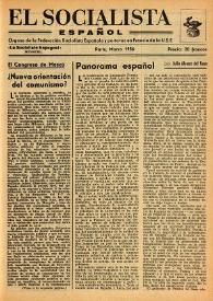 Portada:El Socialista Español : órgano central del P.S.O.E. Marzo de 1956