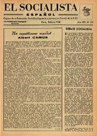 Portada:El Socialista Español : órgano central del P.S.O.E. Año XIV, núm. 125, febrero de 1960