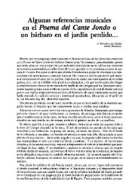 Portada:Algunas referencias musicales en el \"Poema del cante jondo\" / Bárbara Stawicka