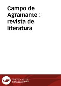 Campo de Agramante : revista de literatura / director Jesús Fernández Palacios, coordinadora Josefa Parra Ramos
 | Biblioteca Virtual Miguel de Cervantes