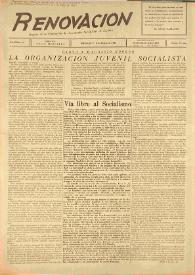Portada:Renovación (México D. F.) : Órgano de la Federación de Juventudes Socialistas de España. Año II, núm. 12, 6 de marzo de 1945
