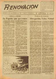 Portada:Renovación (México D. F.) : Órgano de la Federación de Juventudes Socialistas de España. Año II, núm. 13, 2 de abril de 1945