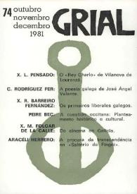 Portada:Grial : revista galega de cultura. Núm. 74, 1981