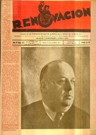Portada:Renovación (México D. F.) : Órgano de la Federación de Juventudes Socialistas de España. Año IV, núm. 34, 18 de julio de 1947