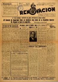Portada:Renovación (Toulouse) : Boletín de Información de la Federación de Juventudes Socialistas de España. Núm. 100, 13 de julio de 1947