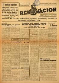 Portada:Renovación (Toulouse) : Boletín de Información de la Federación de Juventudes Socialistas de España. Núm. 116, 16 de noviembre de 1947