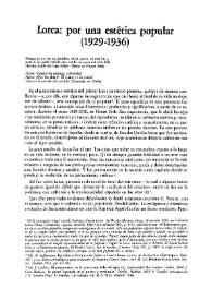 Lorca: Por una estética popular (1929-1936) / Francisco Caudet | Biblioteca Virtual Miguel de Cervantes