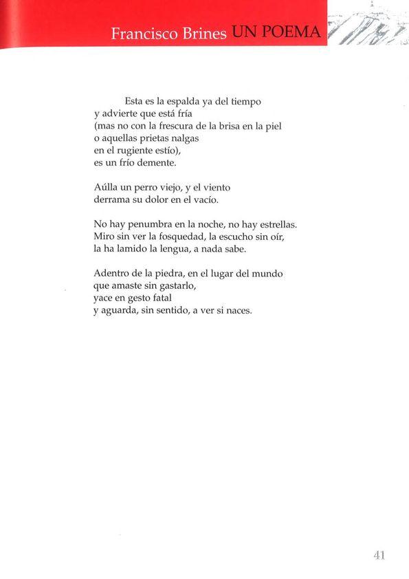Un poema / Francisco Brines | Biblioteca Virtual Miguel de Cervantes