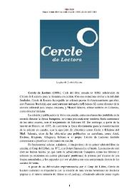 Portada:Cercle de Lectors (1990 - ) [Semblanza] / Raquel Jimeno Revilla
