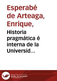 Portada:Historia pragmática é interna de la Universidad de Salamanca