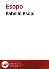 Fabelle Esopi | Biblioteca Virtual Miguel de Cervantes