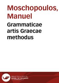 Portada:Grammaticae artis Graecae methodus