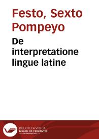 Portada:De interpretatione lingue latine