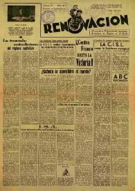 Portada:Renovación (Toulouse) : Boletín de Información de la Federación de Juventudes Socialistas de España. Núm. 158, 15 de diciembre de 1949