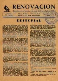 Portada:Renovación (Toulouse) : Boletín de Información de la Federación de Juventudes Socialistas de España. Agosto-septiembre de 1950