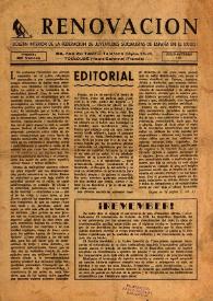 Portada:Renovación (Toulouse) : Boletín de Información de la Federación de Juventudes Socialistas de España. Julio-octubre de 1952