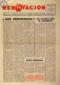 Portada:Renovación (Toulouse) : Boletín de Información de la Federación de Juventudes Socialistas de España. Núm. 19, enero de 1962