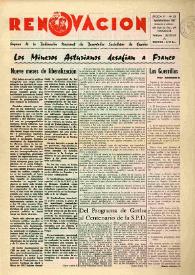 Portada:Renovación (Toulouse) : Boletín de Información de la Federación de Juventudes Socialistas de España. Núm. 25, septiembre-octubre de 1963